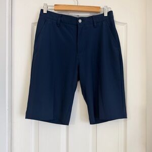 adidas Men's Dark Blue Flat Front Shorts